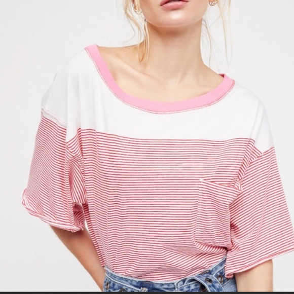 Free People Tops - NWT Free People pink striped blouse, size xs